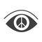 Eye vision peace, human rights day, silhouette icon design