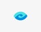 Eye wave logo design. Swirl shutter media vision logotype. Photo video camera sea surf vector symbol.