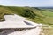 Eye of the White Horse on hill in Wiltshire, England,