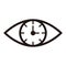 An eye whose eyeball is a clock. Vector.
