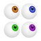 Eyeball with colorful pupil, iris. Realistic human body part set. Vector illustration on white background.