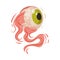 Eyeball with a green pupil. Vector illustration on a white background.