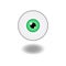 Eyeball illustration. Green, isolated on white
