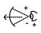 Eyeball and normal vision isolated line icon, ophthalmology