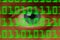 Eyeball watching digital binary code