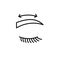 Eyebrow contour correction line icon, vector simple illustration