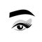 Eyebrow eyelashes logo. makeup - vector illustration in flat style. beauty saloon. eye