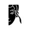 Eyebrow razor black glyph icon