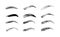 Eyebrow shapes. Various types of eyebrows. Classic type and other. Trimming. Vector illustration with different