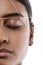 Eyebrow threading - epilation procedure for brow shape correction