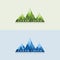 Eyecatching mountain geometric logo vector