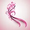 Eyecatching pink ribbon for attentiongrabbing design