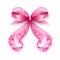 EyeCatching Pink Ribbon Hanging on Vivid White Background