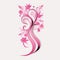 Eyecatching pink ribbon on pure white