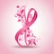 Eyecatching pink ribbon for social media posts