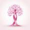 Eyecatching pink ribbon on white background striking and lush