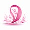 Eyecatching pink ribbon on white background striking and lush