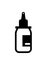 Eyedropper bottle. Simple illustration in black and white.