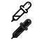 Eyedropper icon vector logo, black and white version