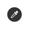 Eyedropper vector icon. simple pipette sign symbol in circle