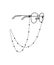 Eyeglass Chains , vector illustration , line color vector illustration
