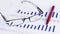 Eyeglass and pen on Chart for Business concept