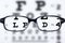 Eyeglasses and eye chart