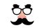 Eyeglasses and mustache hipster style