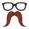 Eyeglasses and mustache hipster style