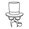 Eyeglasses and mustache with tophat hipster style