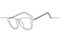 Eyeglasses one line drawing minimalism vector. Object design with simplicity style