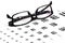Eyeglasses and optometrist chart