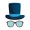 Eyeglasses with tophat hipster style