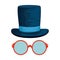 Eyeglasses with tophat hipster style