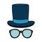 Eyeglasses with tophat hipster style