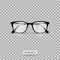 Eyeglasses. Vector illustration. Geek glasses isolated on a white background. Realistic icon eyeglasses.