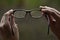 Eyeglasses with water drops