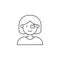 Eyeglasses, woman, technology icon. Element of future world icon. Thin line icon for website design and development, app