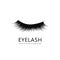 Eyelash logo template, Eyelash extension concept. Lush black lashes on white background for makeup and cosmetic industry