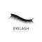 Eyelash logo template, Eyelash extension concept. Lush black lashes on white background for makeup and cosmetic industry