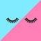 Eyelashes. Close eyes. Cute lashes. Vector illustration on fashion background