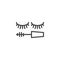 Eyelashes mascara outline icon