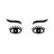 Eyelashes. Open eye with eyebrow. Icon for web. Woman face. Vector illustration