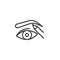 Eyeliner and correction eyebrow shaping outline icon