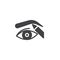 Eyeliner and correction eyebrow shaping vector icon