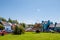 EYERIES, IRELAND - JULY 14, 2019: Colorful houses in Eyeries, small town on Ring of Kerry, famous Atlantic way in Ireland