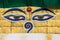 Eyes of the Buddha on the stupa of the Swayambunath Temple, Kathmandu, Nepal