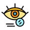 Eyes cataract icon color outline vector