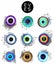 Eyes collection, human pupil