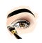 Eyes with eye shadows, close up view.  Freehand fashion illustration